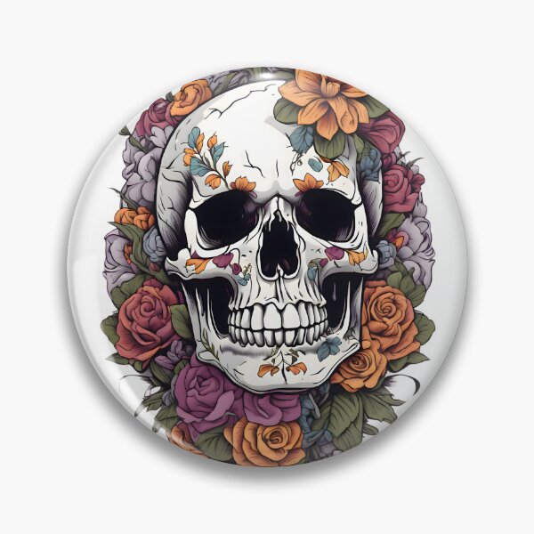 Item preview, Una calavera decorada al estilo mexicano, rodeada por flores multicolores designed and sold by IceCreamSmile.