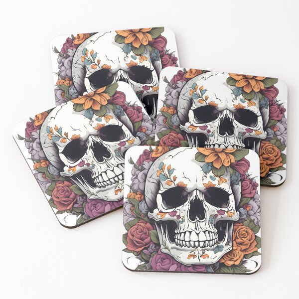 Item preview, Una calavera decorada al estilo mexicano, rodeada por flores multicolores designed and sold by IceCreamSmile.