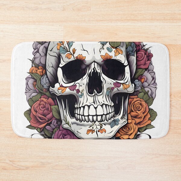 Item preview, Una calavera decorada al estilo mexicano, rodeada por flores multicolores designed and sold by IceCreamSmile.