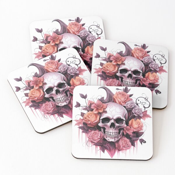 Item preview, Skull with roses designed and sold by shestiger.