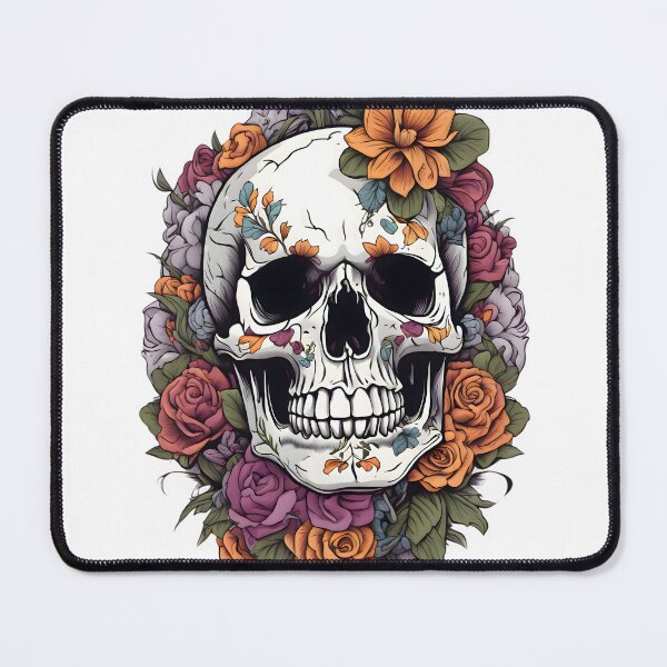 Item preview, Una calavera decorada al estilo mexicano, rodeada por flores multicolores designed and sold by IceCreamSmile.