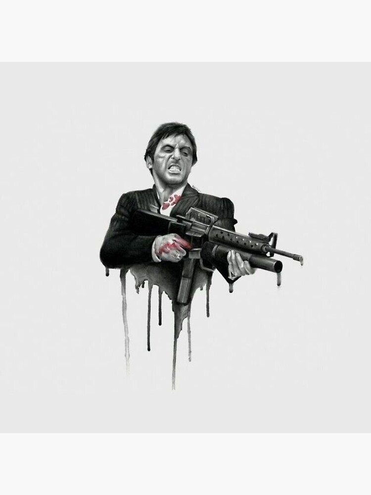 Scarface Tony Montana Framed Gun Poster with Free outlet 8x10 Pics Bonus! Must See!