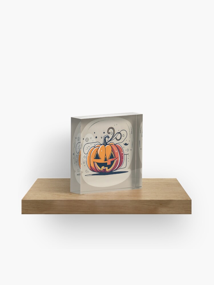 Thumbnail 1 of 5, Acrylic Block, Orange Pumpkin Halloween designed and sold by Patricks-Art.