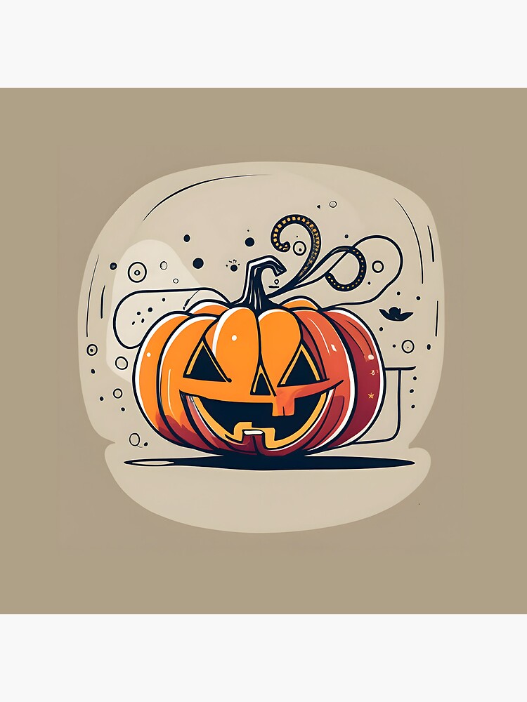 Thumbnail 4 of 4, Clock, Orange Pumpkin Halloween designed and sold by Patricks-Art.
