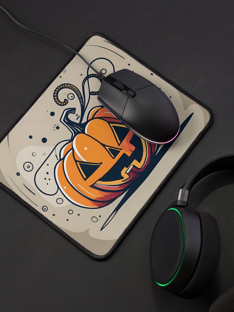 Thumbnail 4 of 5, Mouse Pad, Orange Pumpkin Halloween designed and sold by Patricks-Art.