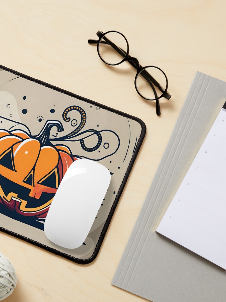 Thumbnail 3 of 5, Mouse Pad, Orange Pumpkin Halloween designed and sold by Patricks-Art.