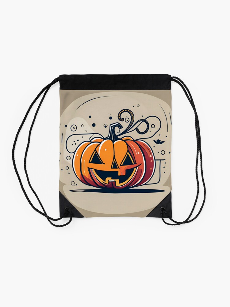 Thumbnail 2 of 3, Drawstring Bag, Orange Pumpkin Halloween designed and sold by Patricks-Art.