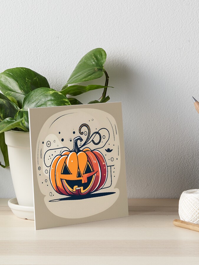 Thumbnail 1 of 2, Art Board Print, Orange Pumpkin Halloween designed and sold by Patricks-Art.
