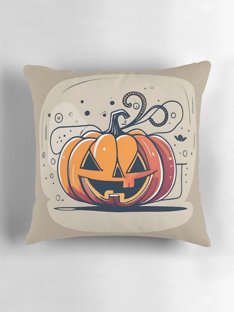 Thumbnail 3 of 4, Pillow, Orange Pumpkin Halloween designed and sold by Patricks-Art.