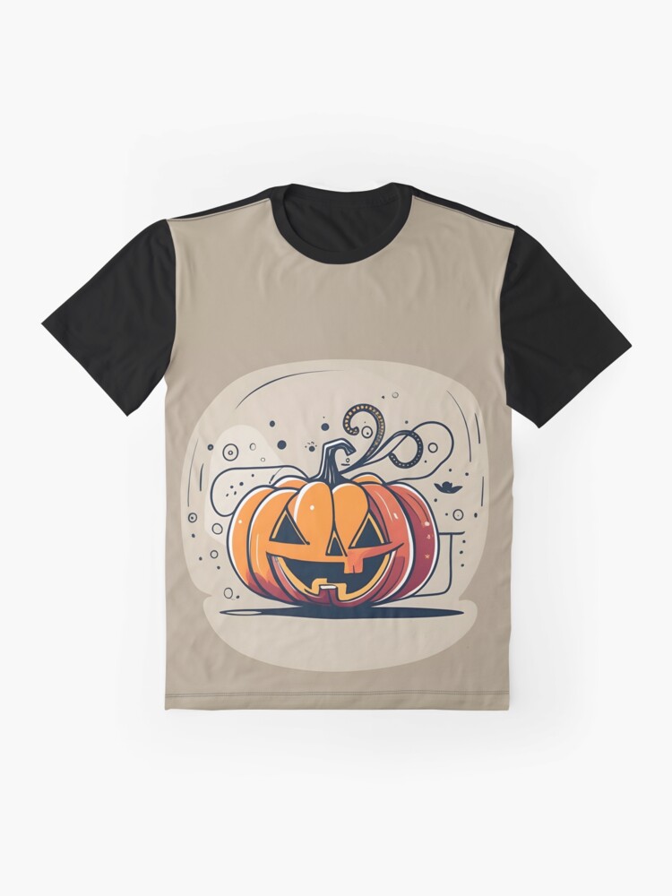 Thumbnail 4 of 5, Graphic T-Shirt, Orange Pumpkin Halloween designed and sold by Patricks-Art.