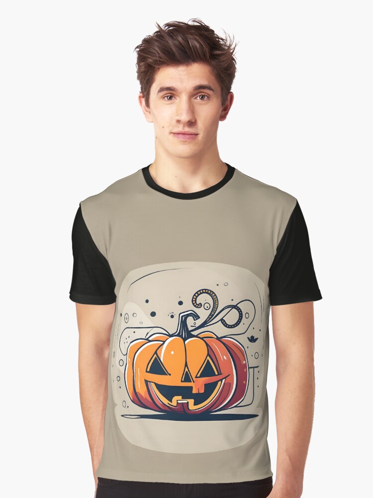Thumbnail 1 of 5, Graphic T-Shirt, Orange Pumpkin Halloween designed and sold by Patricks-Art.