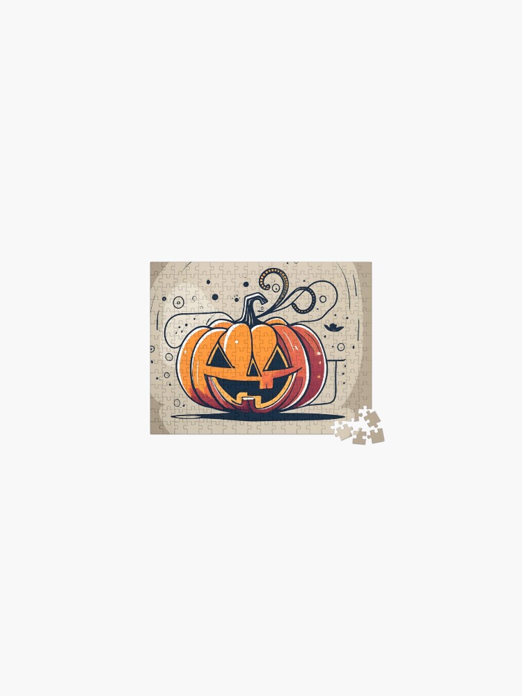 Thumbnail 1 of 2, Jigsaw Puzzle, Orange Pumpkin Halloween designed and sold by Patricks-Art.