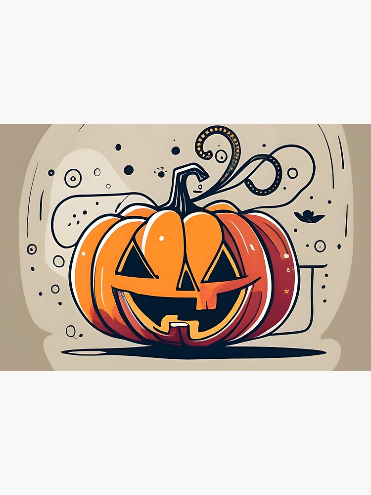 Thumbnail 6 of 6, Bath Mat, Orange Pumpkin Halloween designed and sold by Patricks-Art.