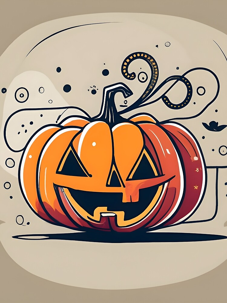 Thumbnail 3 of 3, Scarf, Orange Pumpkin Halloween designed and sold by Patricks-Art.