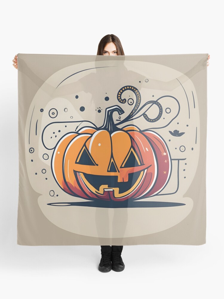 Thumbnail 1 of 3, Scarf, Orange Pumpkin Halloween designed and sold by Patricks-Art.