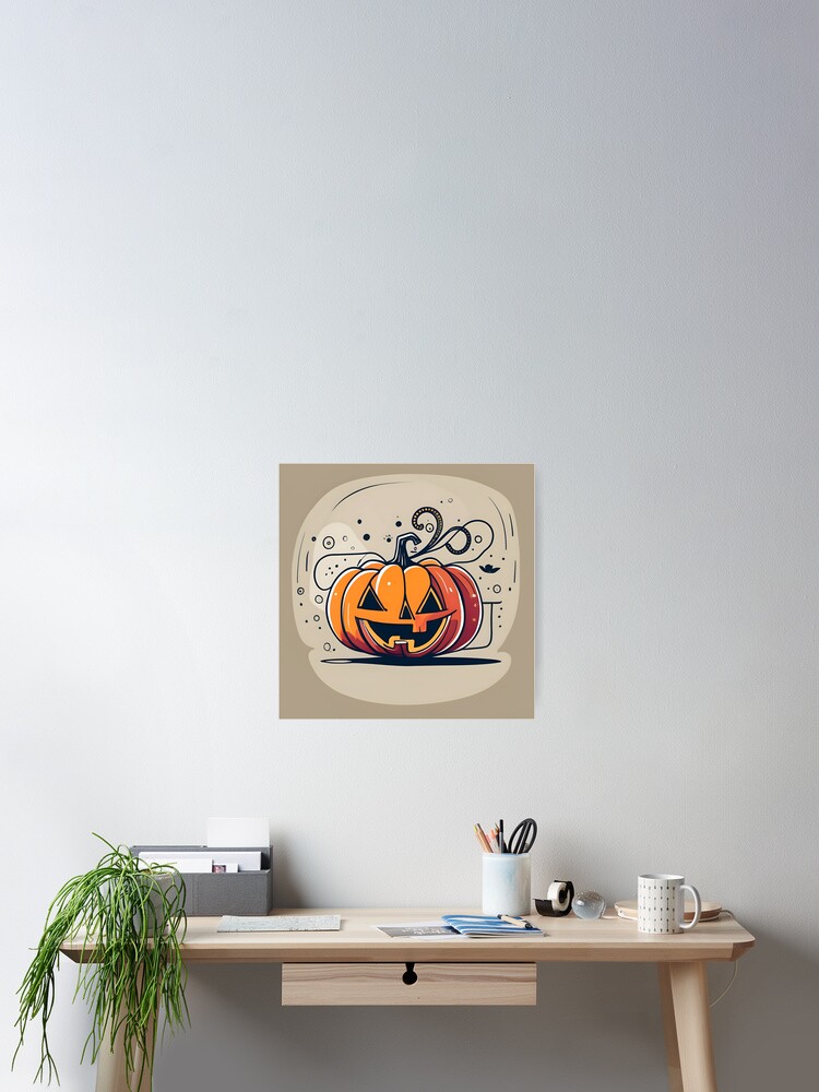 Thumbnail 2 of 3, Poster, Orange Pumpkin Halloween designed and sold by Patricks-Art.