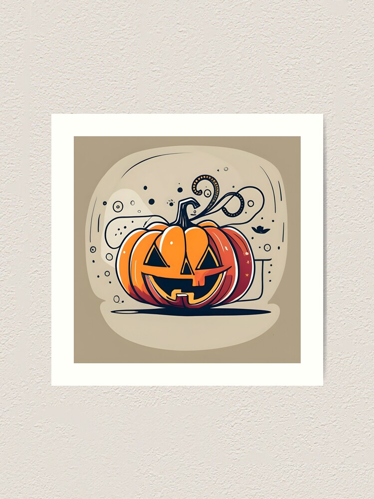 Thumbnail 1 of 3, Art Print, Orange Pumpkin Halloween designed and sold by Patricks-Art.