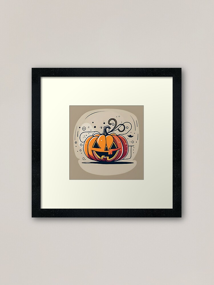 Thumbnail 1 of 7, Framed Art Print, Orange Pumpkin Halloween designed and sold by Patricks-Art.