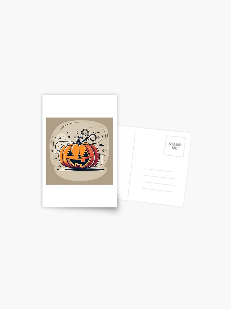 Thumbnail 1 of 2, Postcard, Orange Pumpkin Halloween designed and sold by Patricks-Art.