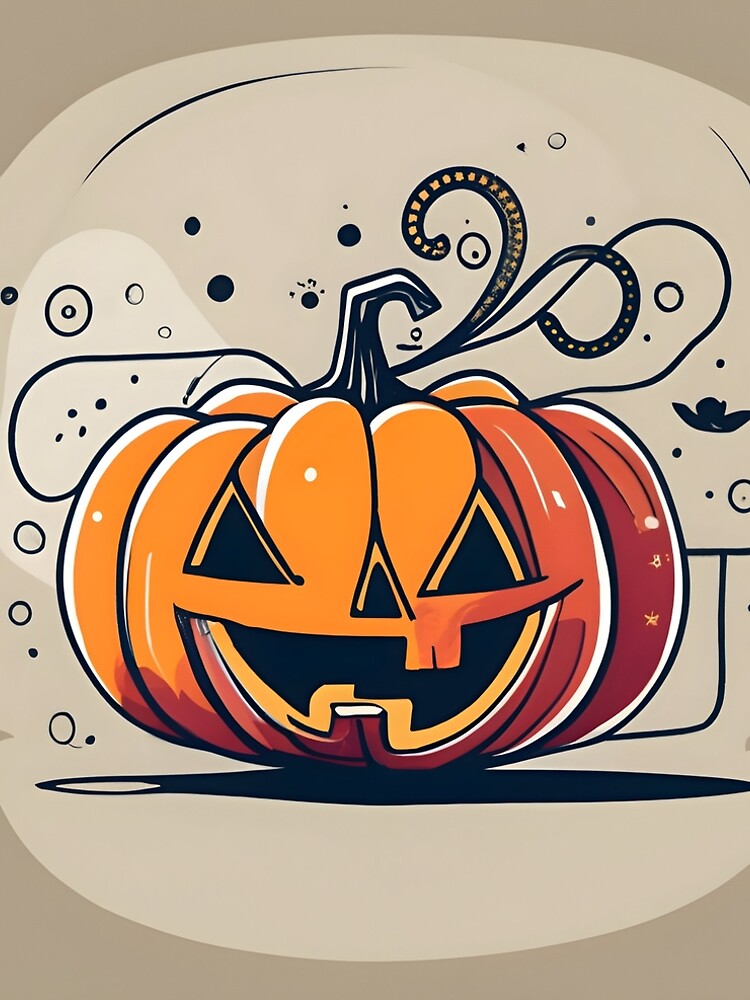 Thumbnail 4 of 4, A-Line Dress, Orange Pumpkin Halloween designed and sold by Patricks-Art.