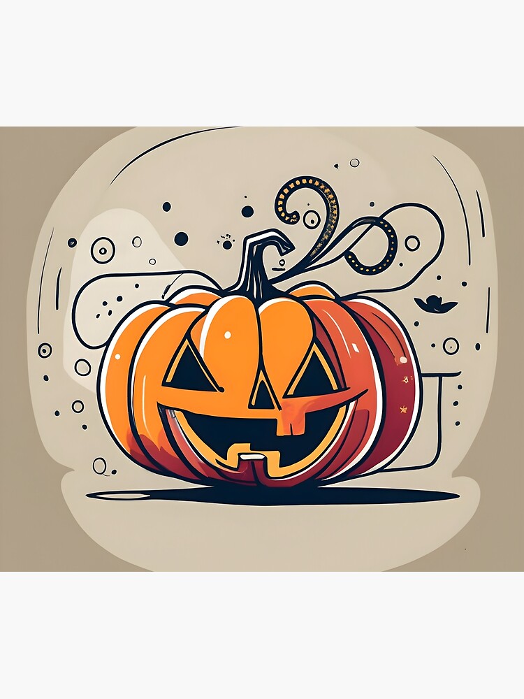 Thumbnail 2 of 2, Duvet Cover, Orange Pumpkin Halloween designed and sold by Patricks-Art.