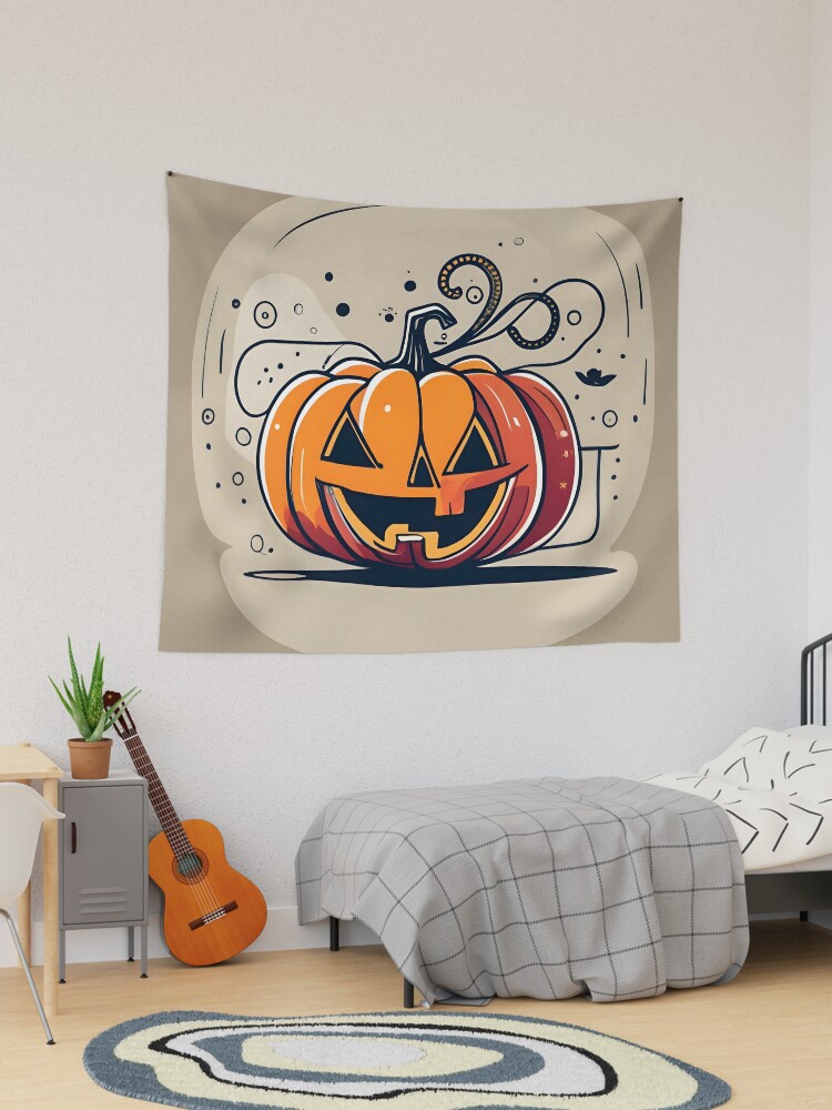 Thumbnail 1 of 3, Tapestry, Orange Pumpkin Halloween designed and sold by Patricks-Art.