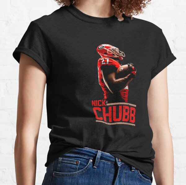 Nick Chubb #24 Women'S Tops Tee Ladies Casual Sexy T-Shirt Back