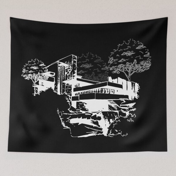 Item preview, Falling Water house sketch black  designed and sold by TinyTreeHugger.