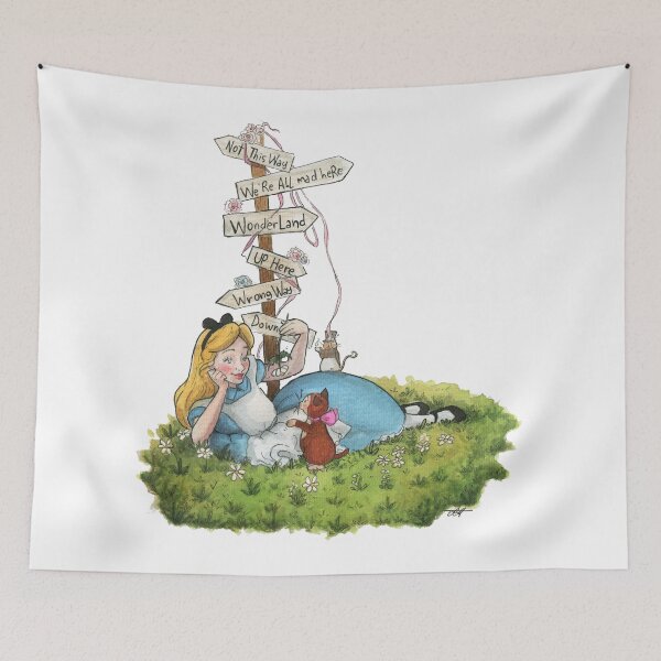 Item preview, Alice In Wonderland Cute Cat Watercolour painting designed and sold by carlottamascolo.