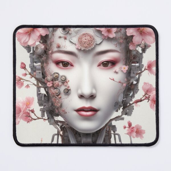 Item preview, Floral Cyborg Head 03 Pink Blossom Style designed and sold by mhfoto.