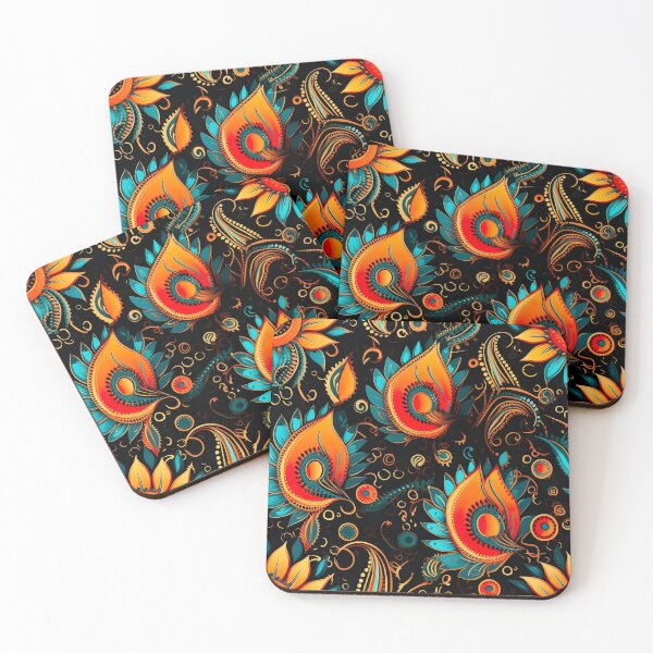 Item preview, Modern floral design inspired by Bollywood and Rococo style designed and sold by Pflugart.