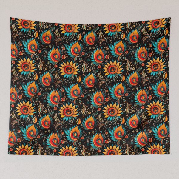 Item preview, Modern floral design inspired by Bollywood and Rococo style designed and sold by Pflugart.