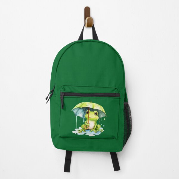 Item preview, Cute green frog and the umbrella Watercolor painting designed and sold by Nippitchaya.