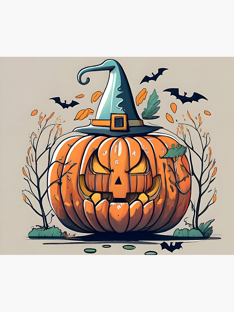 Thumbnail 5 of 5, Mouse Pad, Halloween Pumpkin Drawing designed and sold by Patricks-Art.