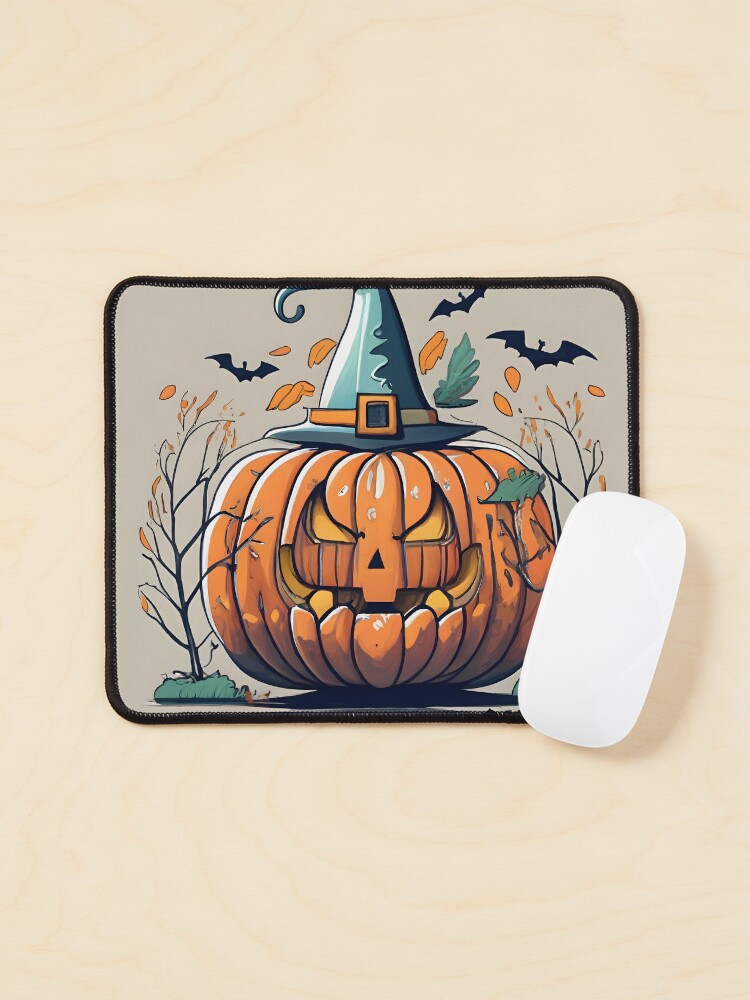 Thumbnail 1 of 5, Mouse Pad, Halloween Pumpkin Drawing designed and sold by Patricks-Art.