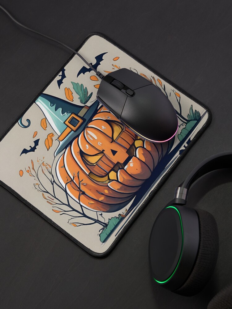 Thumbnail 4 of 5, Mouse Pad, Halloween Pumpkin Drawing designed and sold by Patricks-Art.