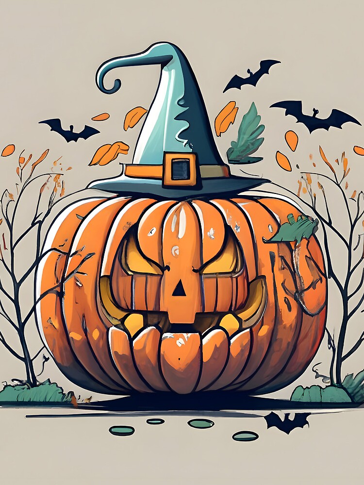 Thumbnail 3 of 3, Drawstring Bag, Halloween Pumpkin Drawing designed and sold by Patricks-Art.