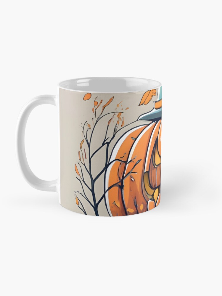 Thumbnail 3 of 6, Coffee Mug, Halloween Pumpkin Drawing designed and sold by Patricks-Art.