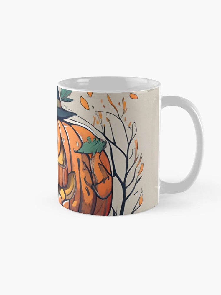 Thumbnail 5 of 6, Coffee Mug, Halloween Pumpkin Drawing designed and sold by Patricks-Art.