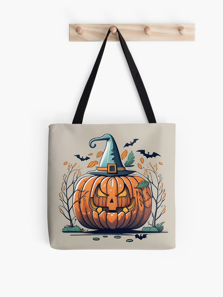 Thumbnail 1 of 2, Tote Bag, Halloween Pumpkin Drawing designed and sold by Patricks-Art.