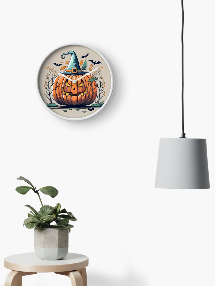 Thumbnail 2 of 4, Clock, Halloween Pumpkin Drawing designed and sold by Patricks-Art.