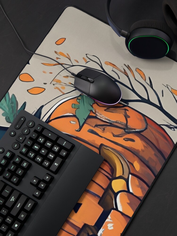 Thumbnail 4 of 5, Mouse Pad, Halloween Pumpkin Drawing designed and sold by Patricks-Art.