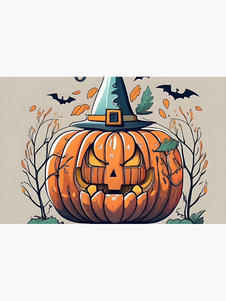 Thumbnail 2 of 2, Laptop Sleeve, Halloween Pumpkin Drawing designed and sold by Patricks-Art.