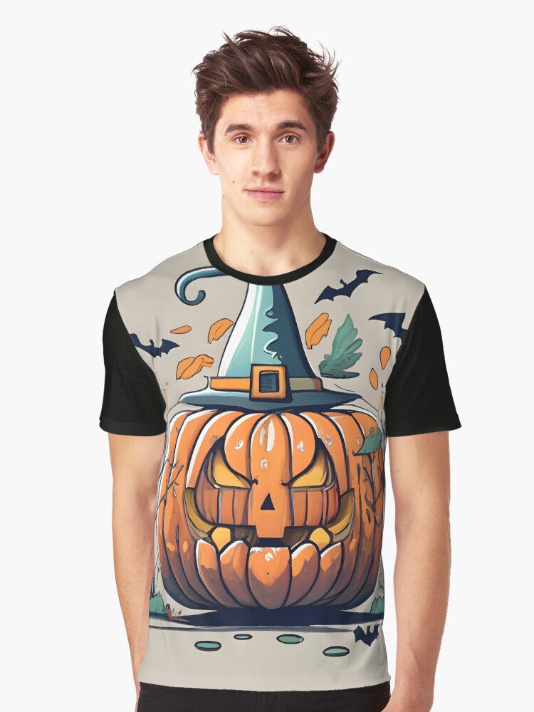 Thumbnail 1 of 5, Graphic T-Shirt, Halloween Pumpkin Drawing designed and sold by Patricks-Art.