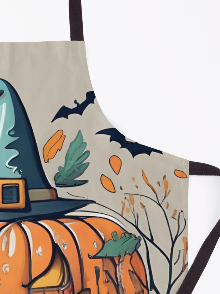 Thumbnail 3 of 6, Apron, Halloween Pumpkin Drawing designed and sold by Patricks-Art.