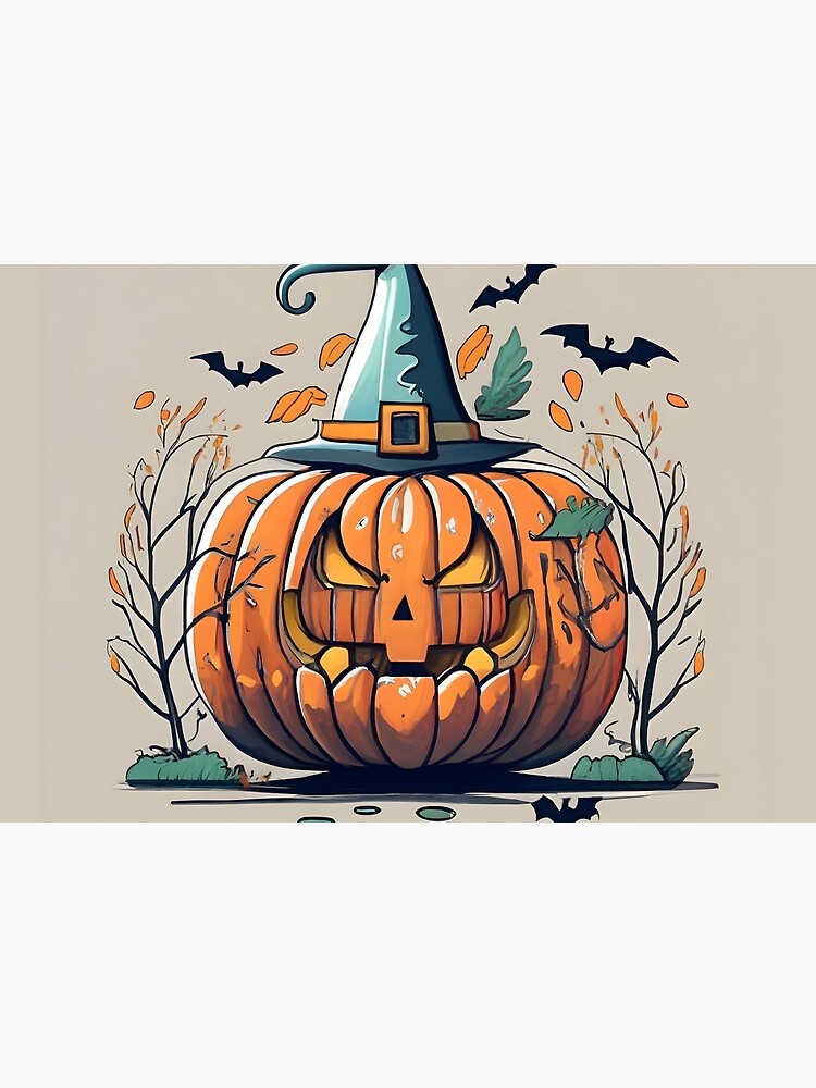 Thumbnail 2 of 2, Jigsaw Puzzle, Halloween Pumpkin Drawing designed and sold by Patricks-Art.