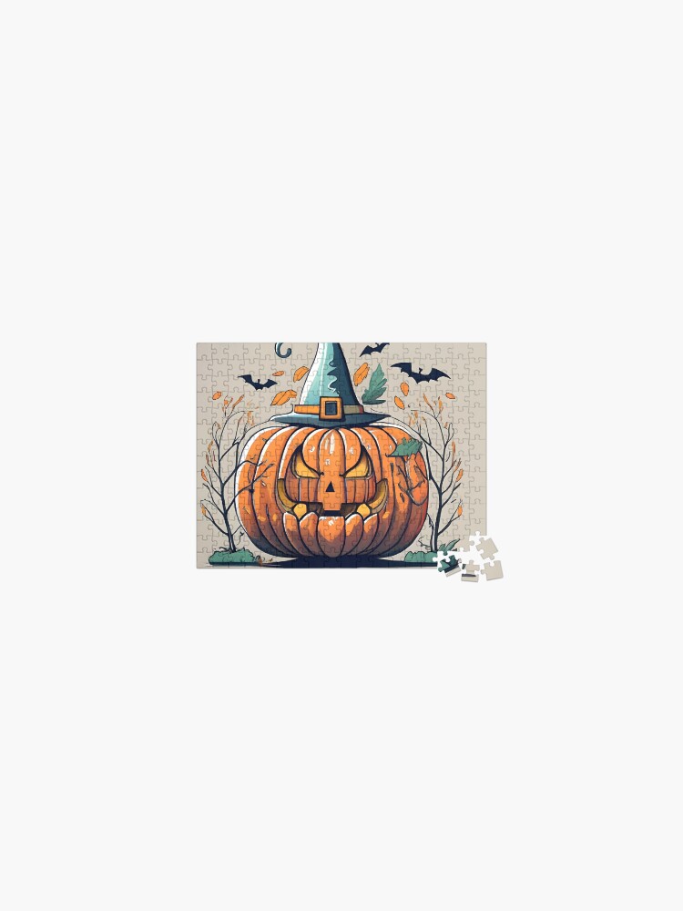 Thumbnail 1 of 2, Jigsaw Puzzle, Halloween Pumpkin Drawing designed and sold by Patricks-Art.