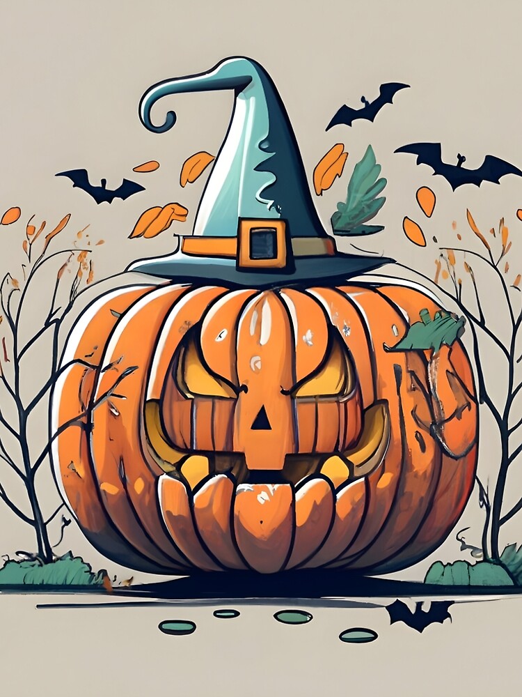 Thumbnail 4 of 4, A-Line Dress, Halloween Pumpkin Drawing designed and sold by Patricks-Art.