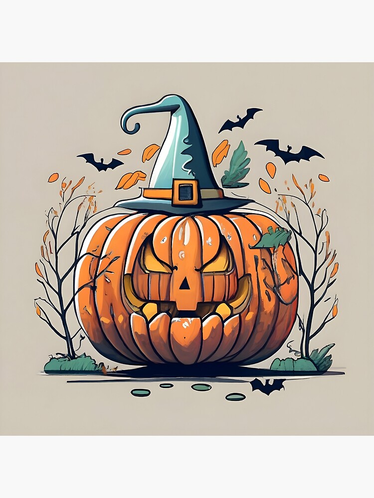 Thumbnail 3 of 3, Poster, Halloween Pumpkin Drawing designed and sold by Patricks-Art.