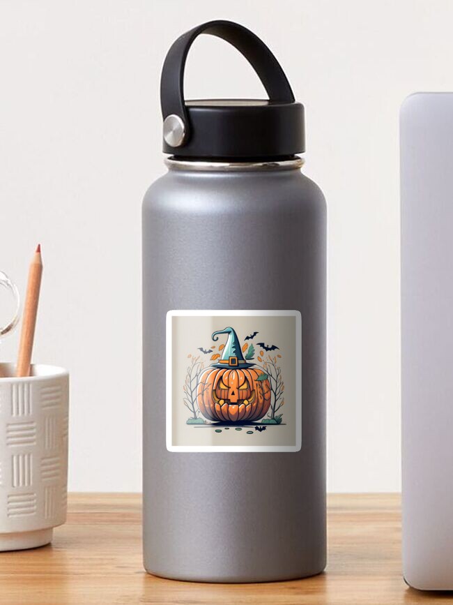 Thumbnail 1 of 3, Sticker, Halloween Pumpkin Drawing designed and sold by Patricks-Art.
